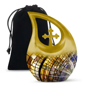 Stained Glass Urn- Personalized Container For Ashes