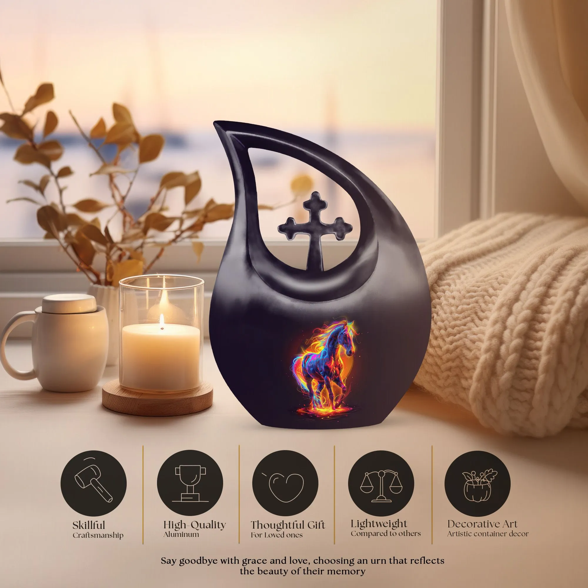 Stallion Memorial- Horse Urn & Large Urn for Men's Ashes