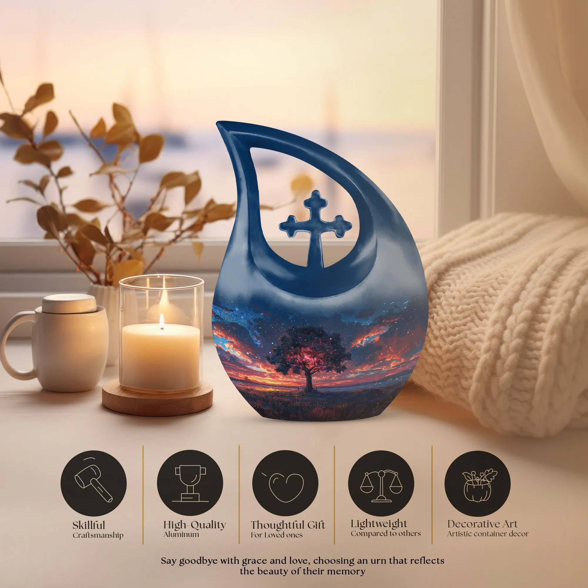 Starry Dusk Reverie Urn: Containers For Ashes After Cremation