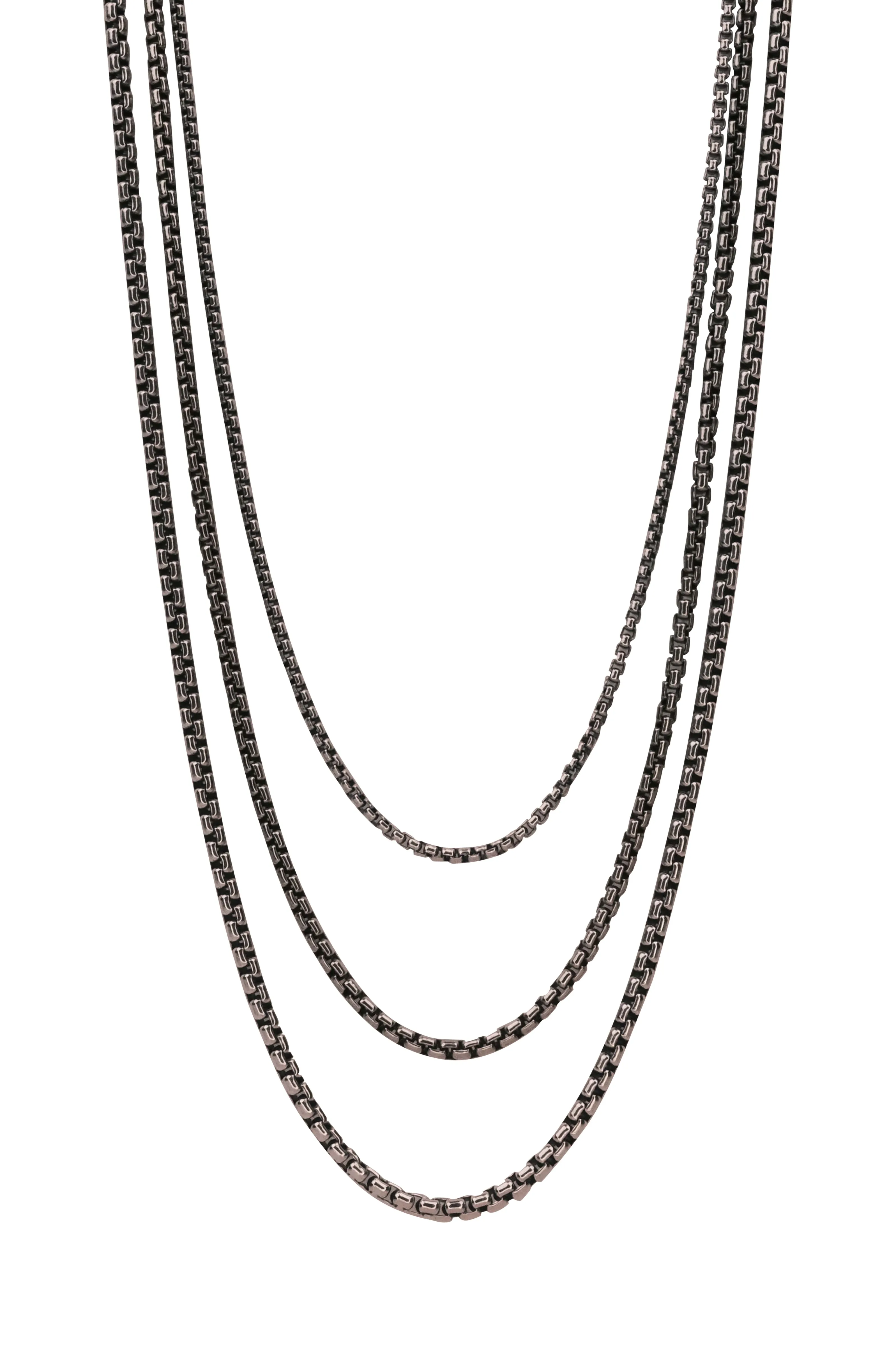 Sterling Silver Venetian Box Chain - Oxidized