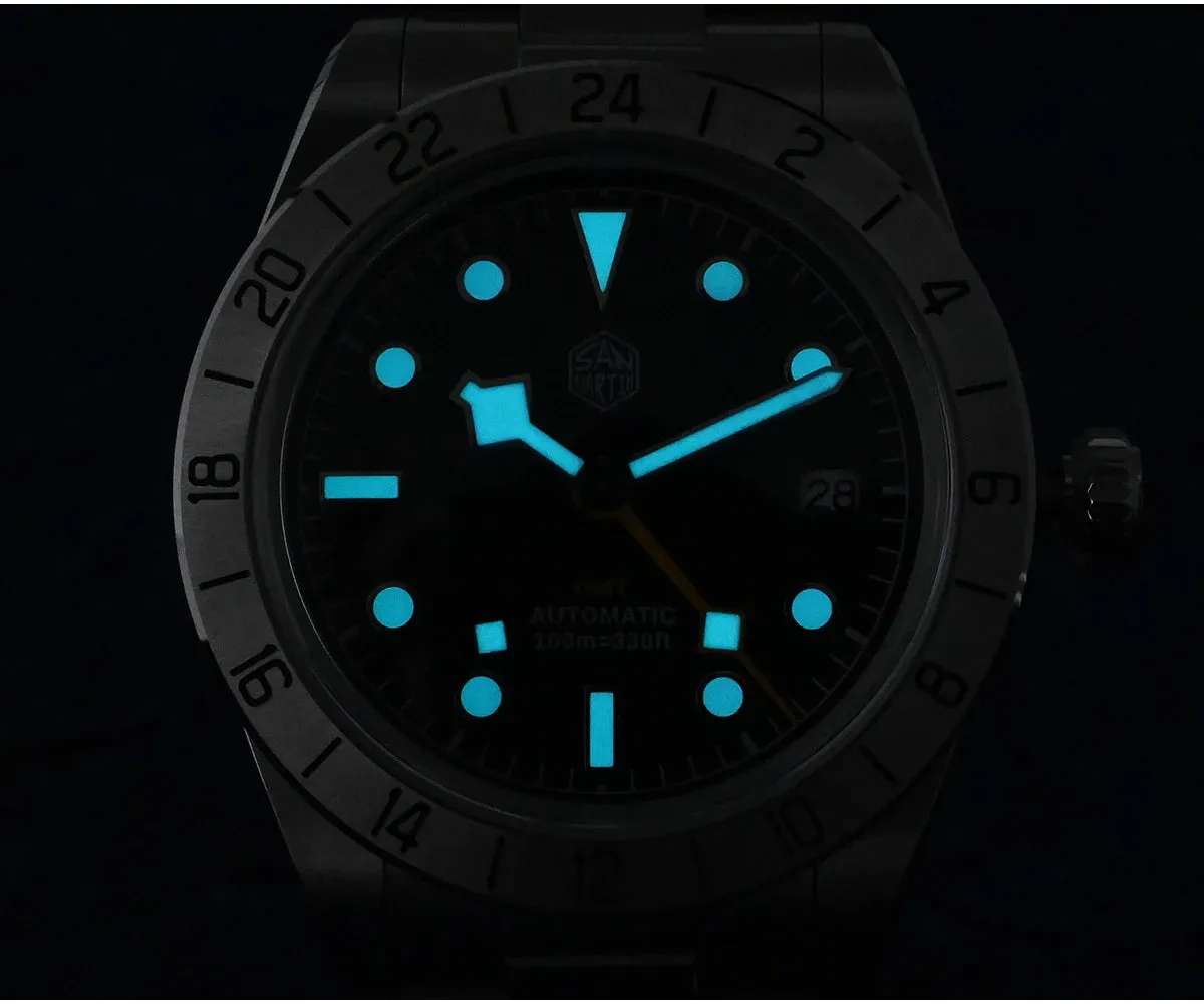 ★SuperDeals★San Martin 39mm BB NH34 GMT Watch SN0054-GE