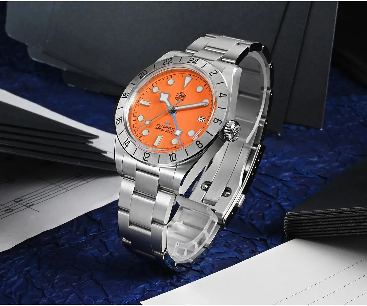 ★SuperDeals★San Martin 39mm BB NH34 GMT Watch SN0054-GE