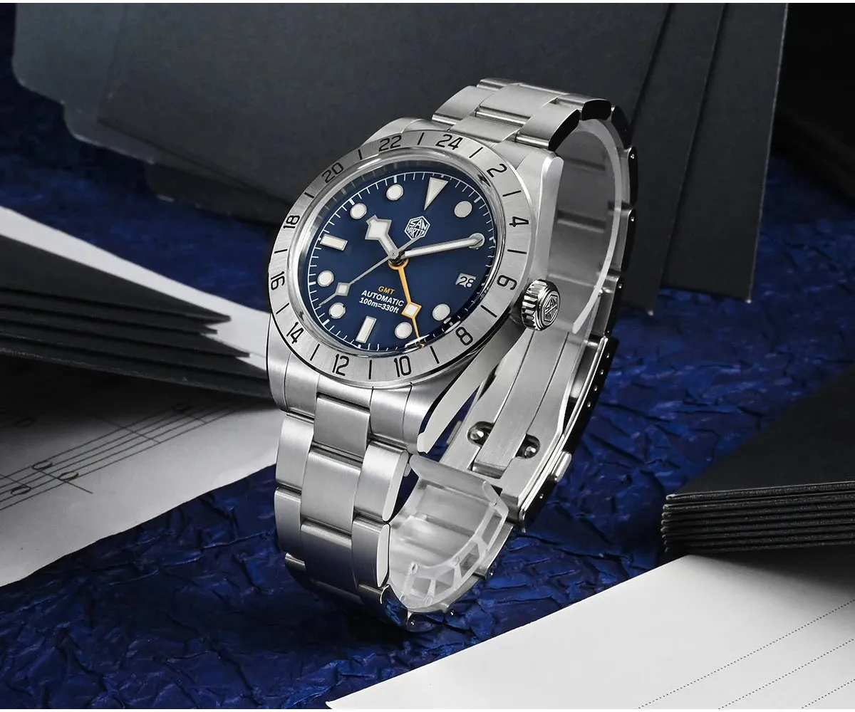★SuperDeals★San Martin 39mm BB NH34 GMT Watch SN0054-GE