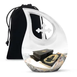 Tarot Tribute Memorial Urn With Exquisite Cross Drop