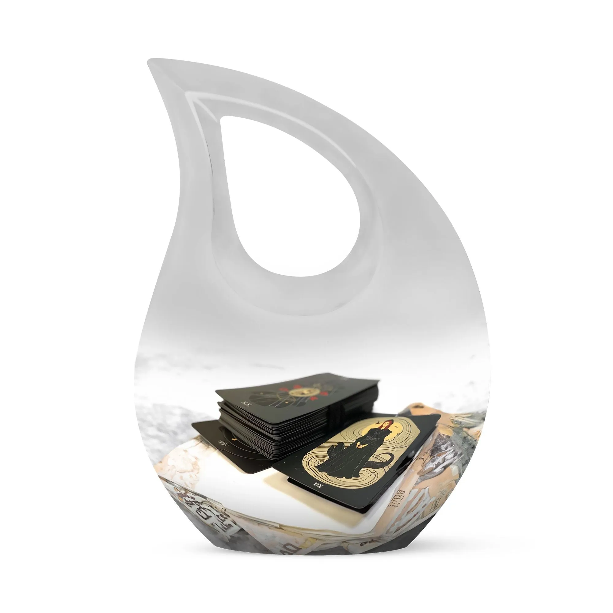 Tarot Tribute Memorial Urn With Exquisite Cross Drop