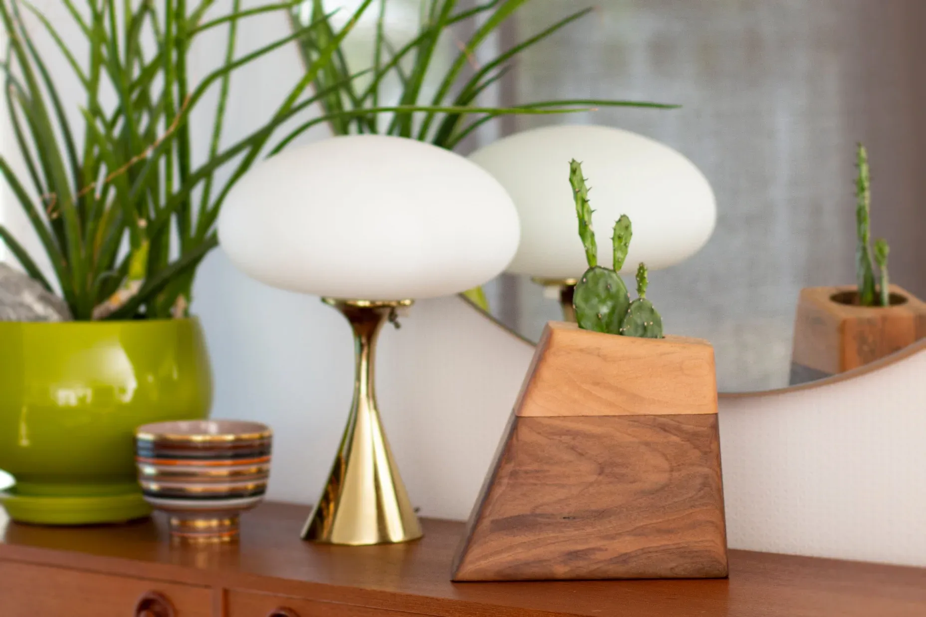 The Casey Plant Urn in Walnut & Sycamore