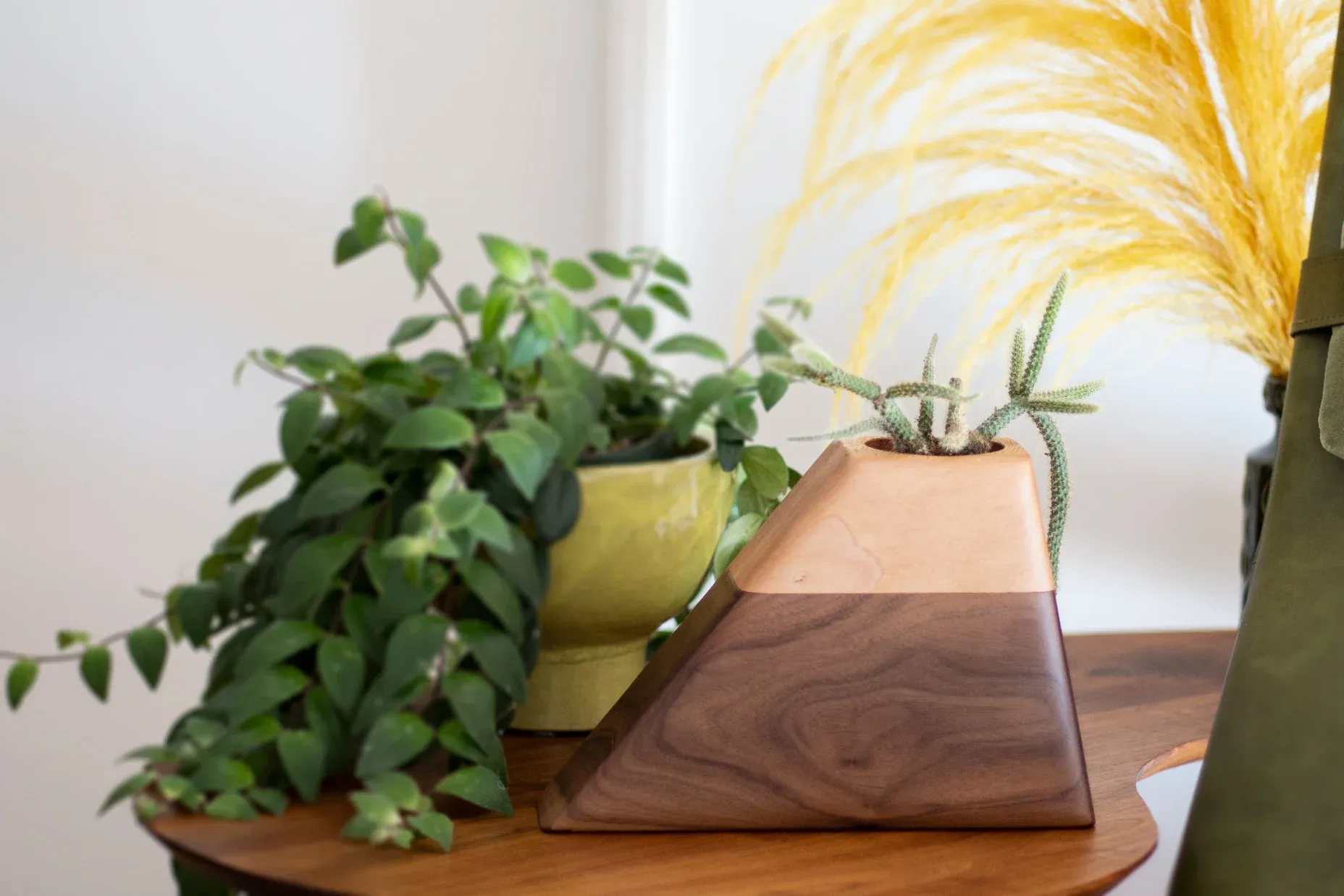 The Casey Plant Urn in Walnut & Sycamore