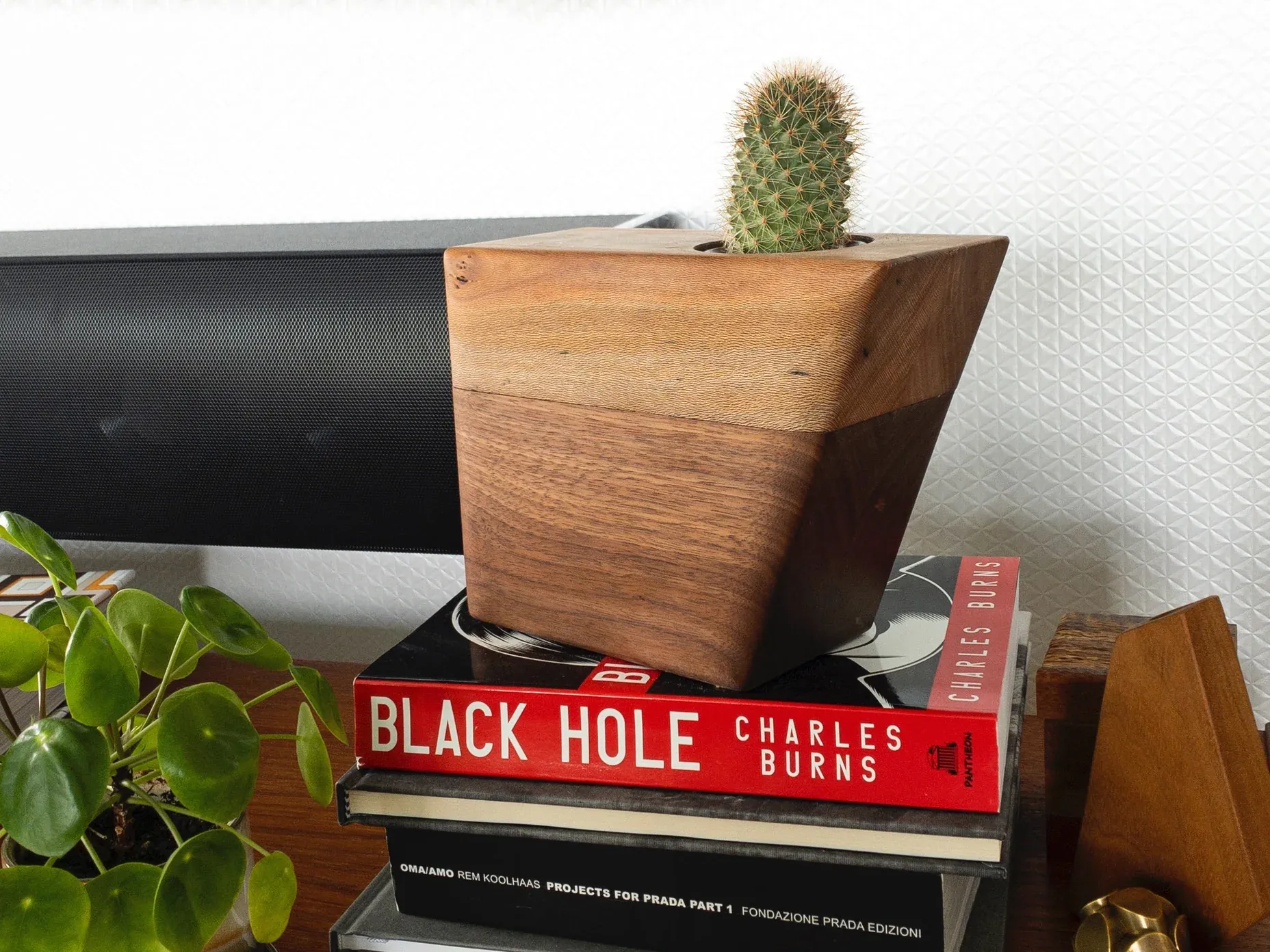 The Casey Plant Urn in Walnut & Sycamore