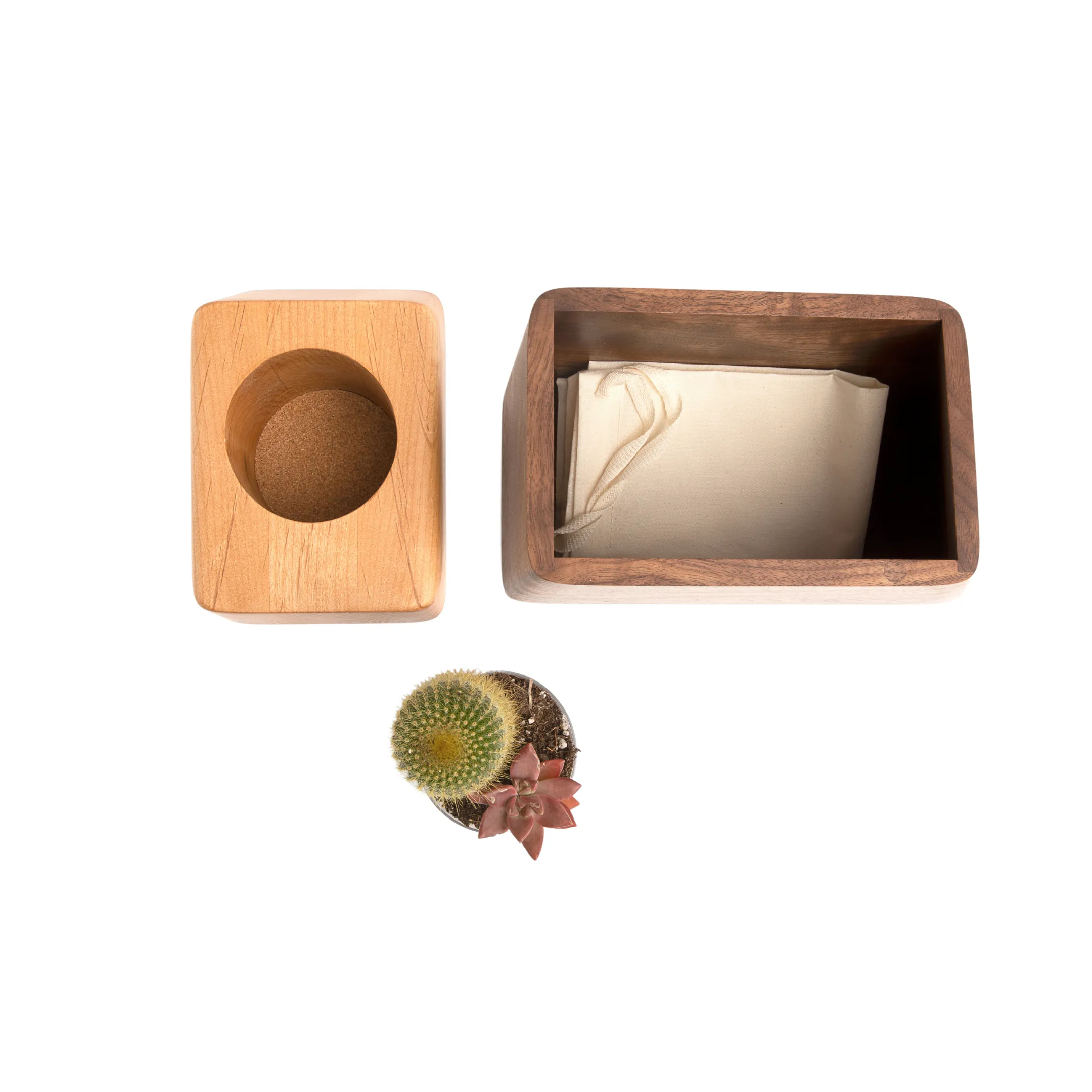 The Casey Plant Urn in Walnut & Sycamore