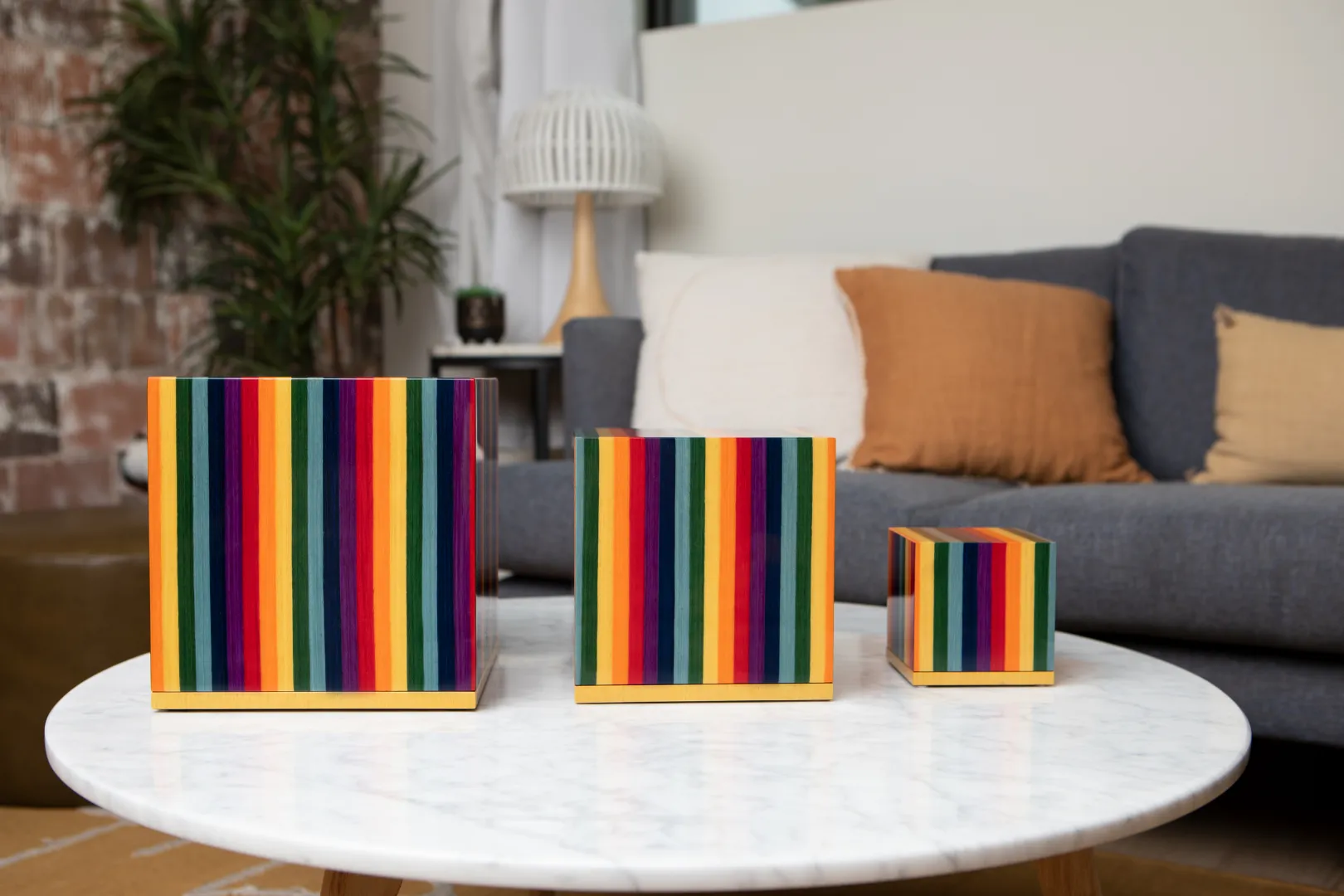 The Madison Urn in Striped Brown