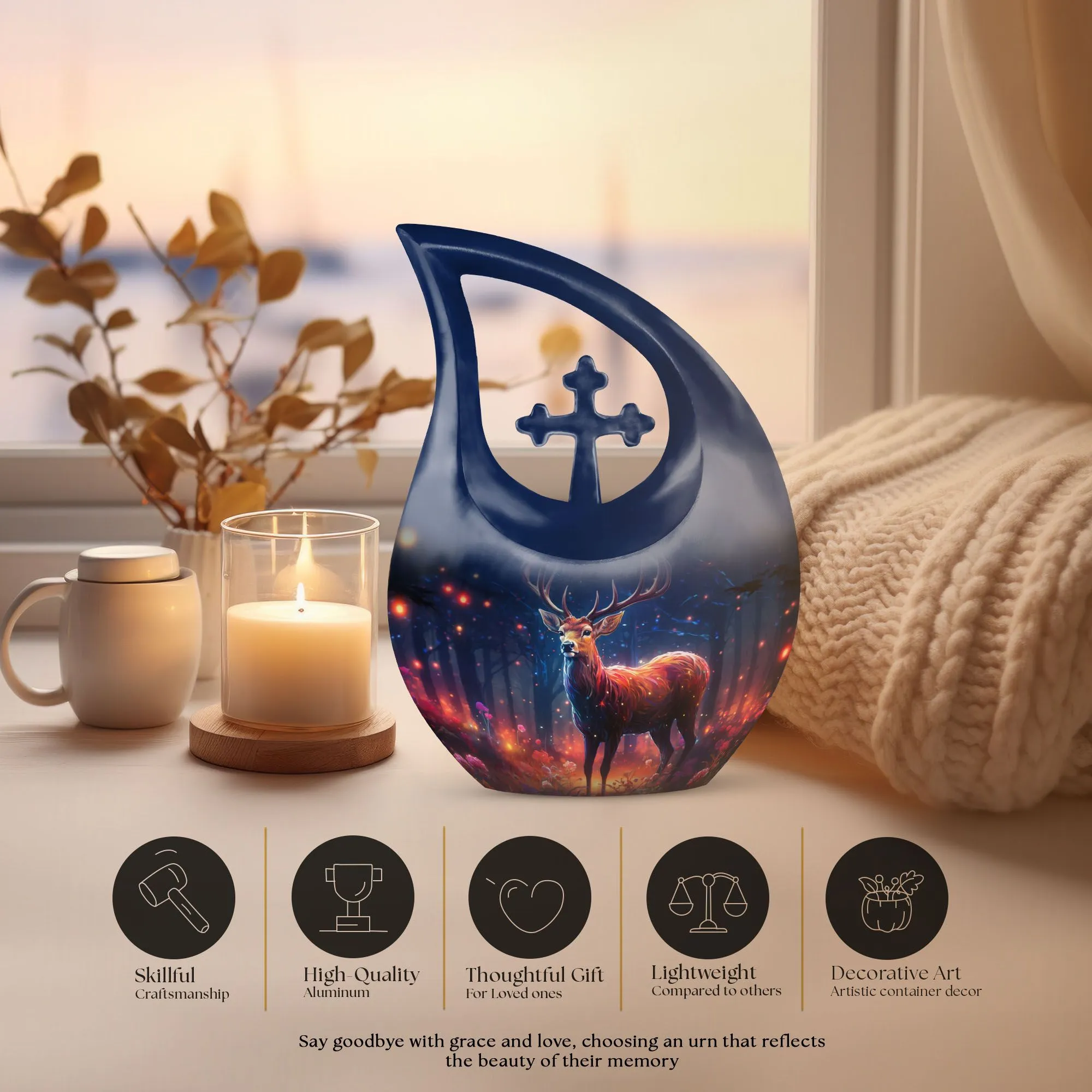 Tranquility Deer Cremation Urn Cherished Farewell Keepsake