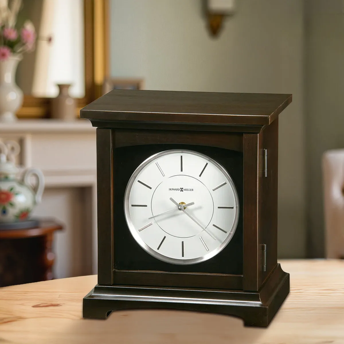 Tribute Mantel Clock Wood Urn