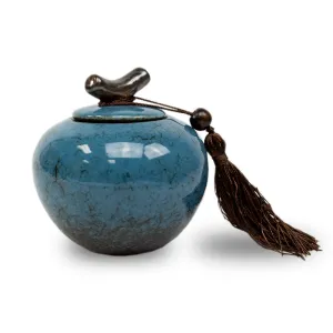 Turquoise Ceramic Keepsake Urn