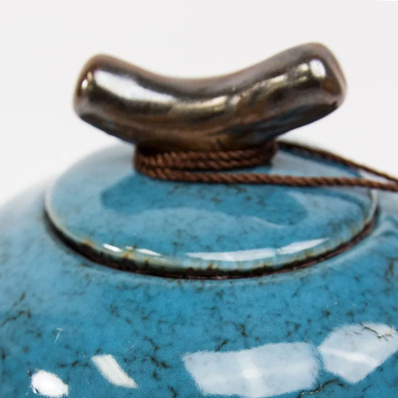 Turquoise Ceramic Keepsake Urn
