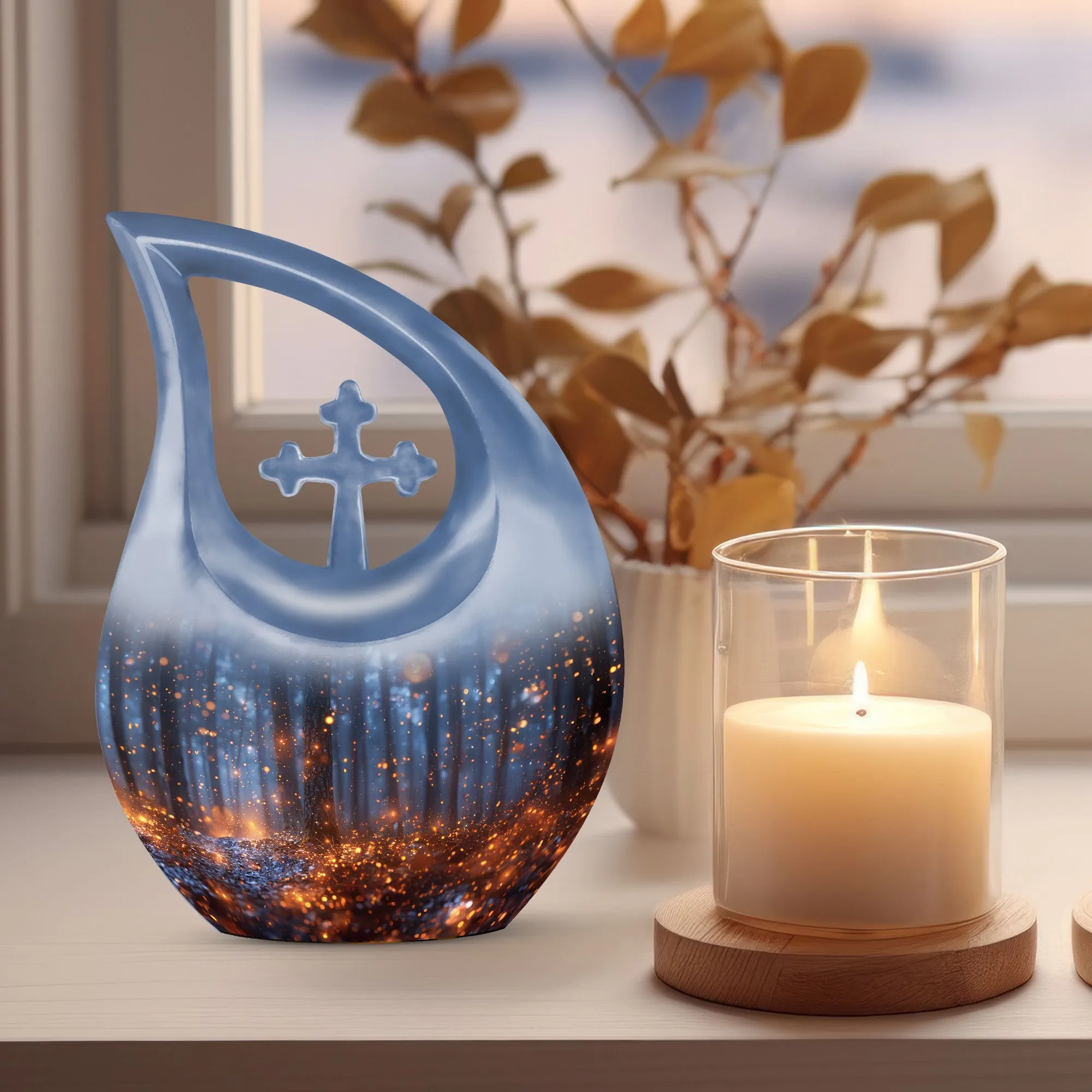 Twilight Forest Urn : Personalized Small Cremation Urn