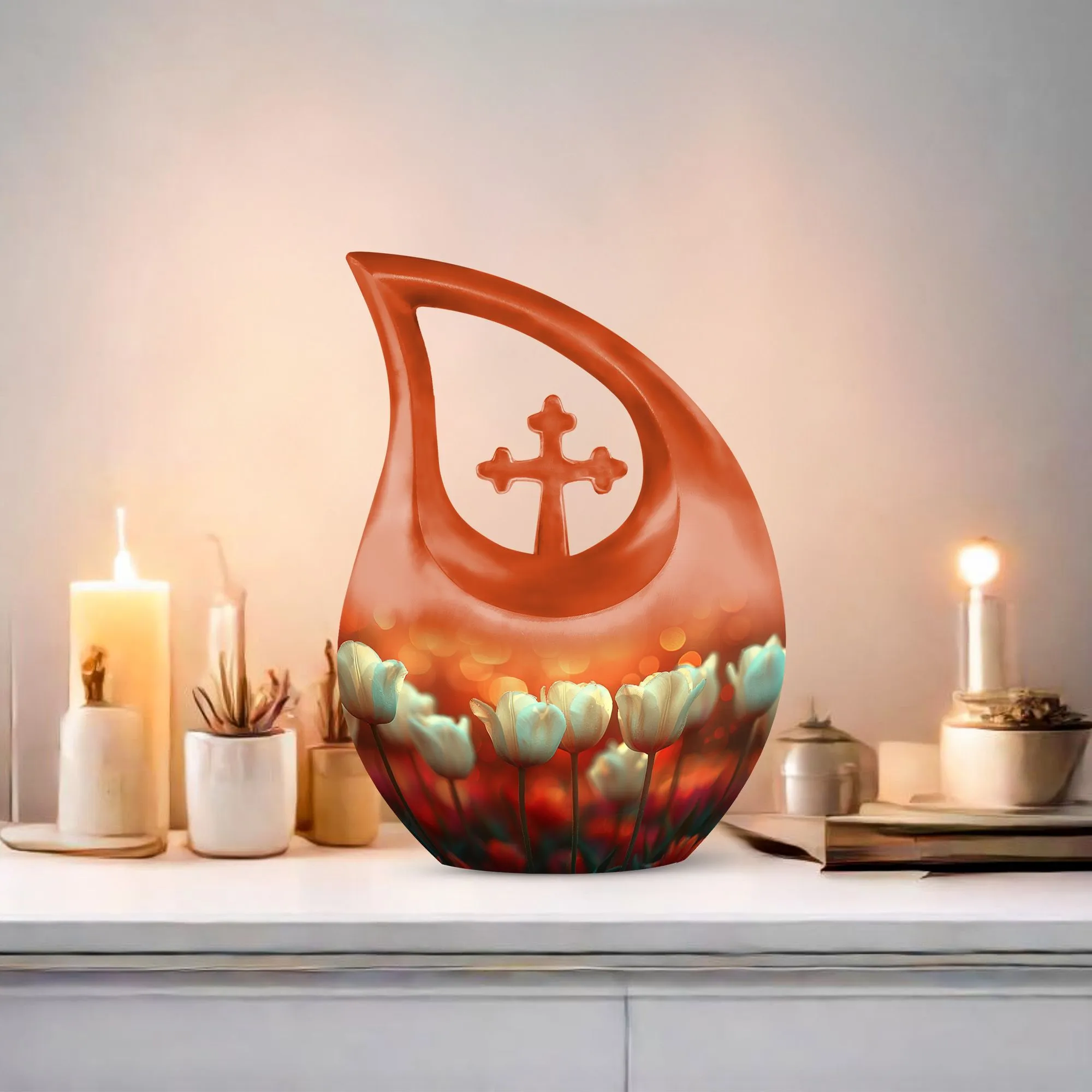 Twilight's Tender Blooms Memento Urn - A Sacred Tribute