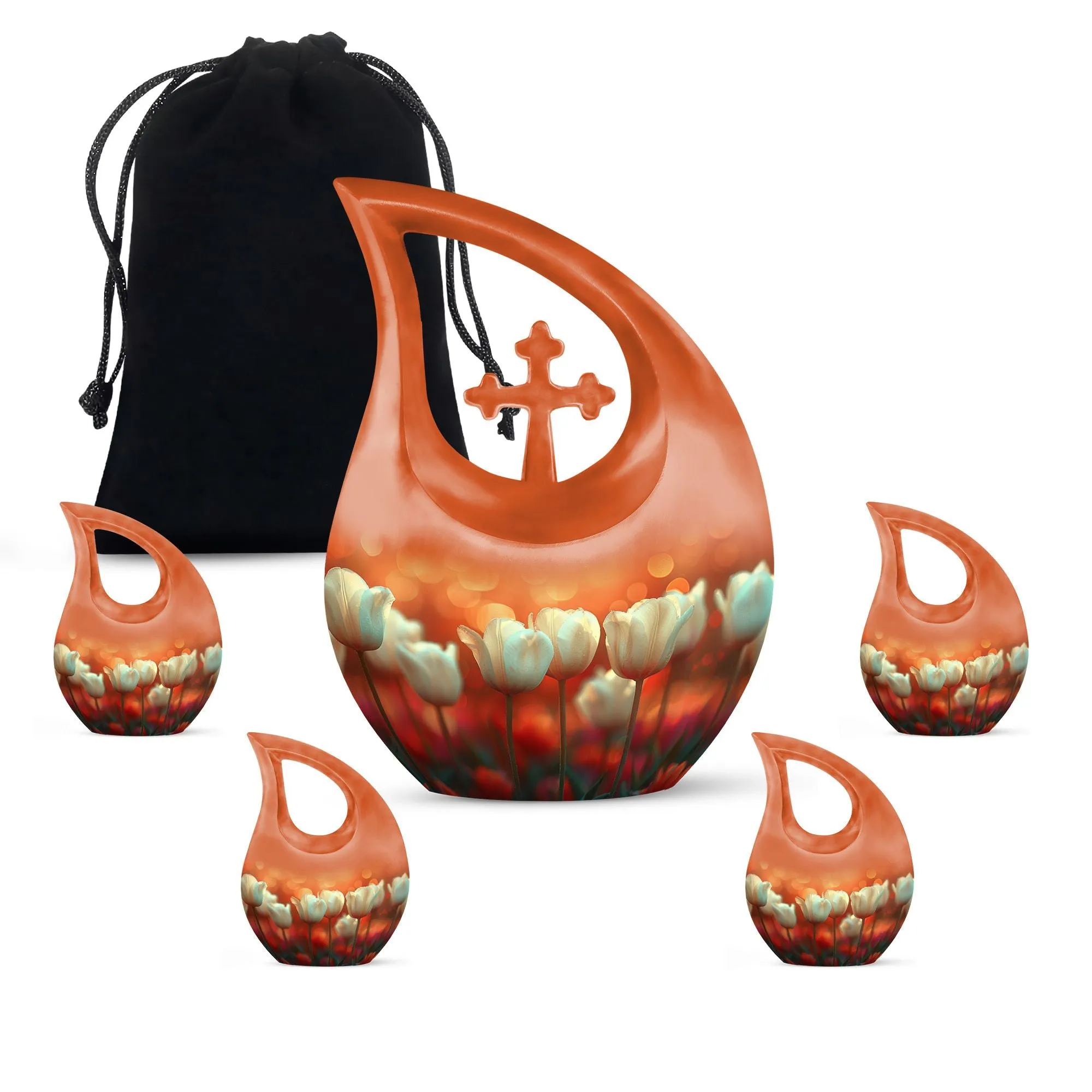 Twilight's Tender Blooms Memento Urn - A Sacred Tribute