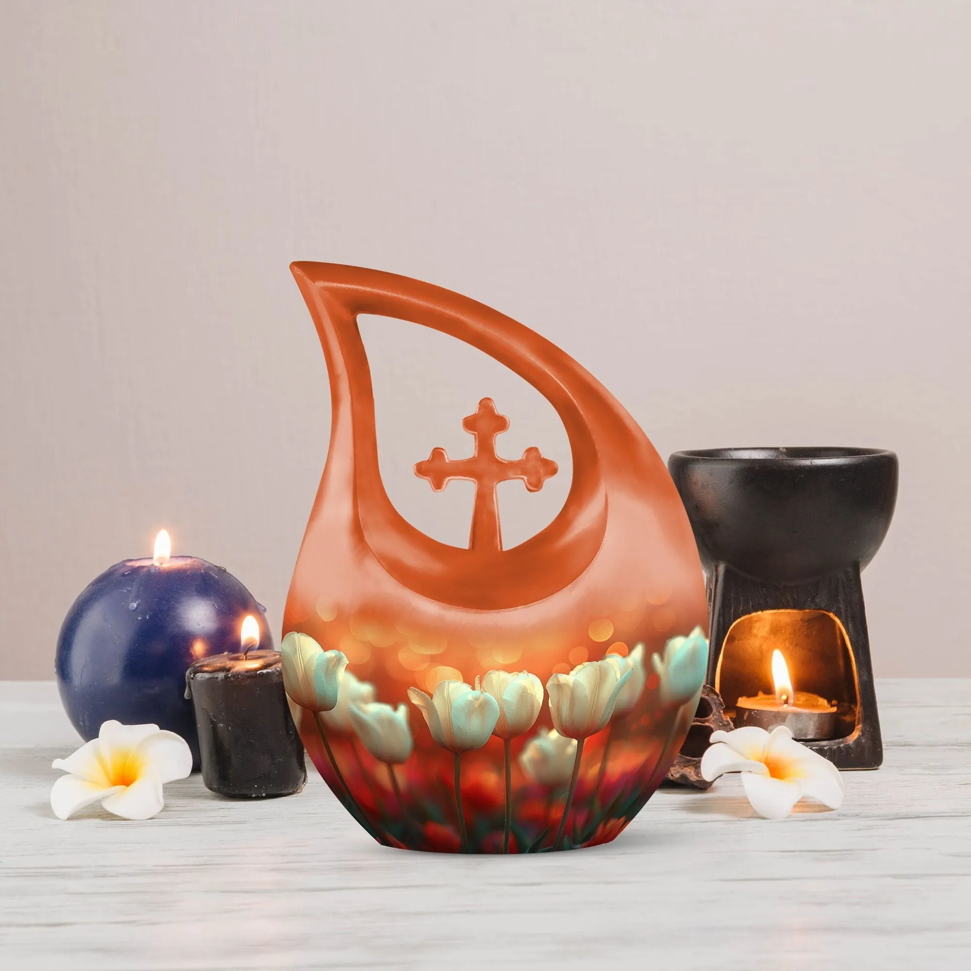 Twilight's Tender Blooms Memento Urn - A Sacred Tribute