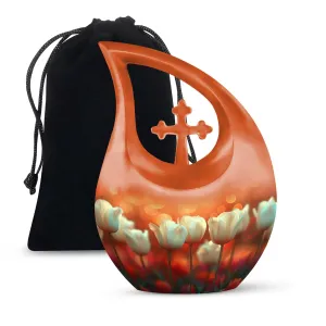 Twilight's Tender Blooms Memento Urn - A Sacred Tribute