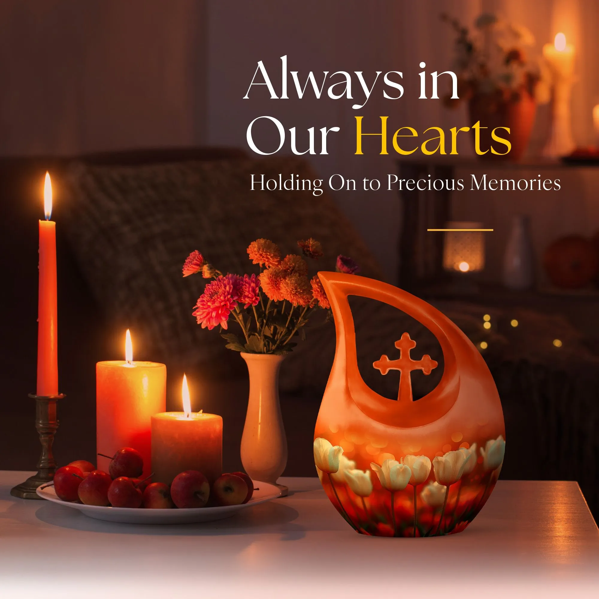 Twilight's Tender Blooms Memento Urn - A Sacred Tribute