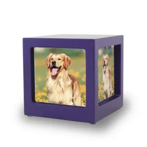 Violet Pet Photo Cube Urn in Extra Small