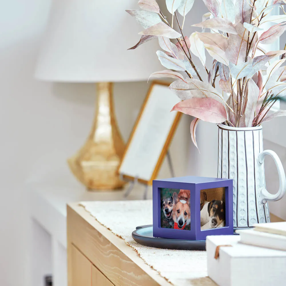 Violet Pet Photo Cube Urn in Extra Small
