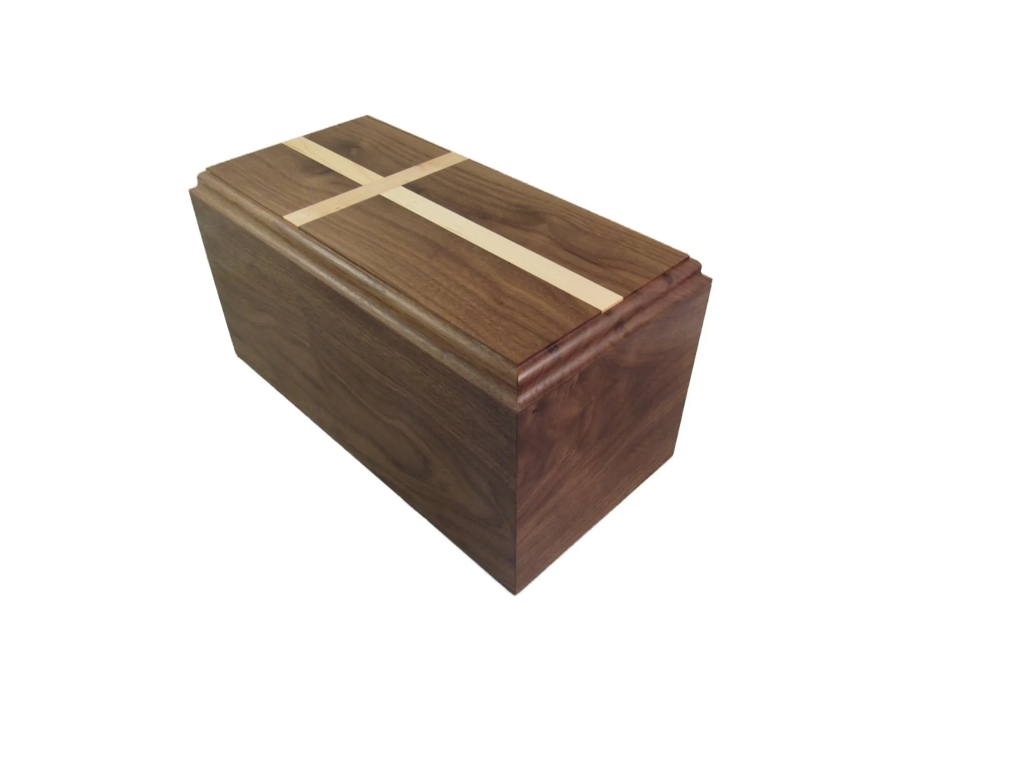 Walnut Companion Urn with Cross Inlay