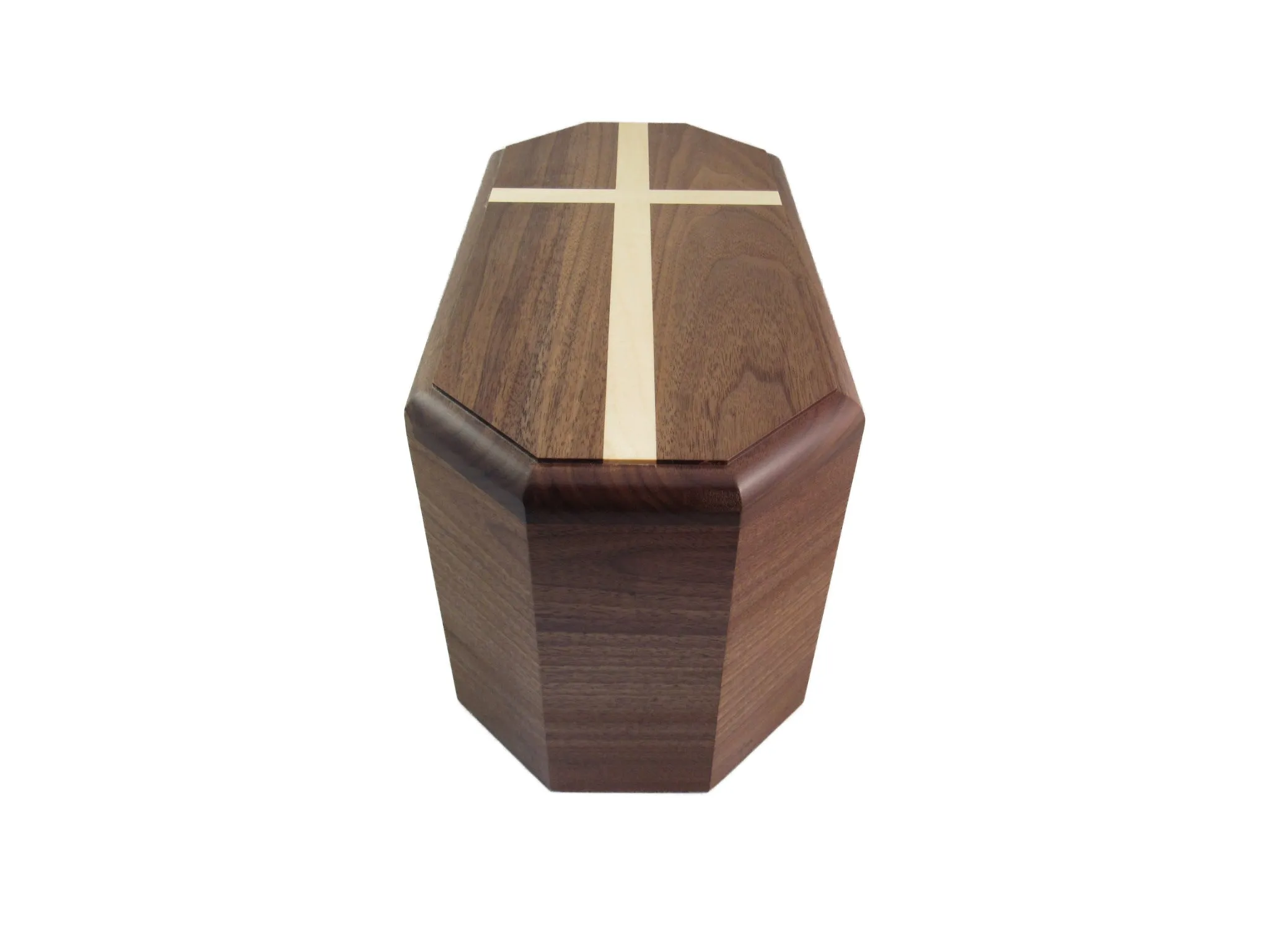 Walnut Companion Urn with Cross Inlay