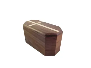 Walnut Companion Urn with Cross Inlay