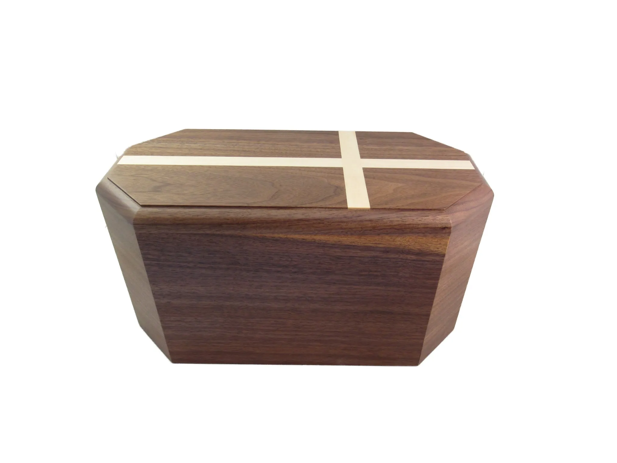 Walnut Companion Urn with Cross Inlay