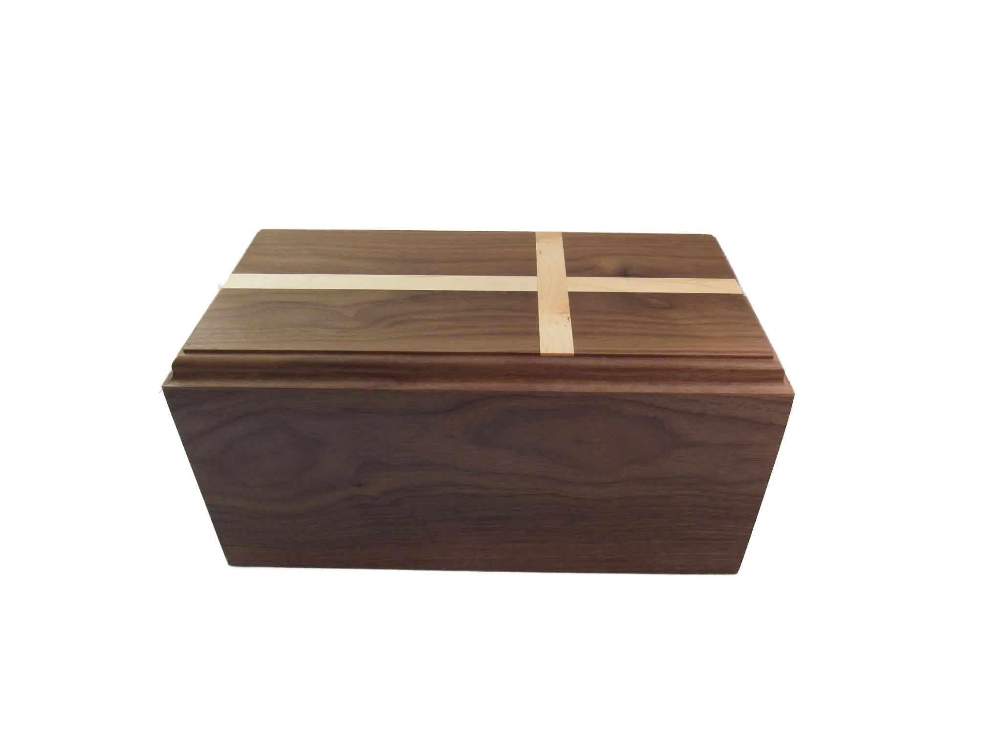 Walnut Companion Urn with Cross Inlay