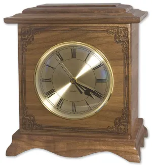 Walnut Renaissance Wooden Clock Cremation Urn