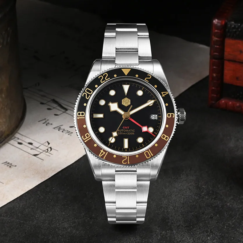 ★WeeklyDeal★San Martin NH34 BB58 GMT Watch SN0109 V2