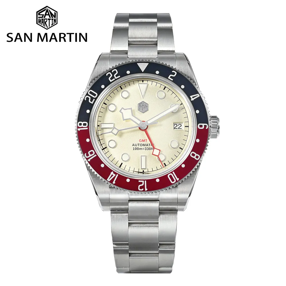 ★WeeklyDeal★San Martin NH34 BB58 GMT Watch SN0109 V2