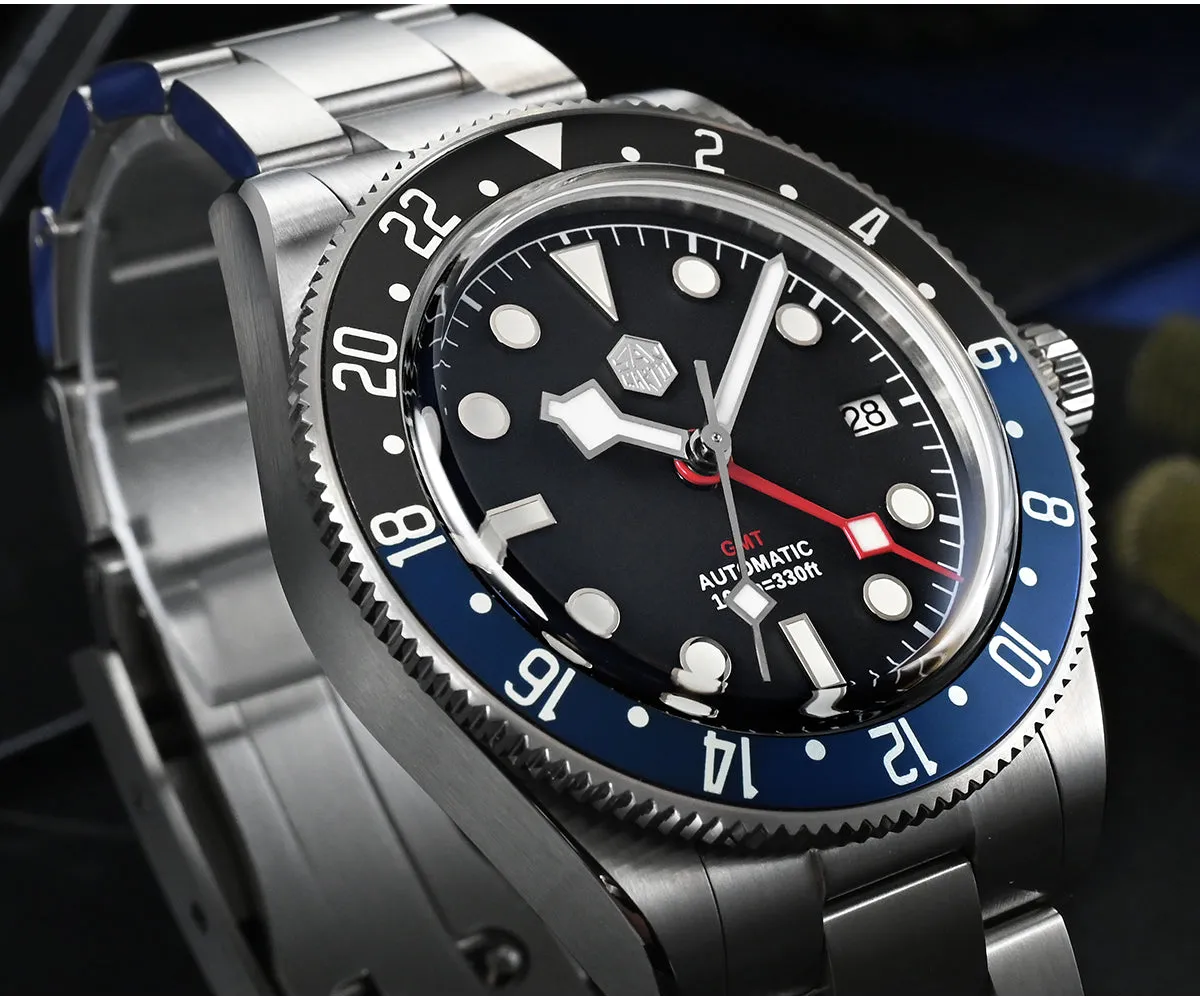 ★WeeklyDeal★San Martin NH34 BB58 GMT Watch SN0109 V2