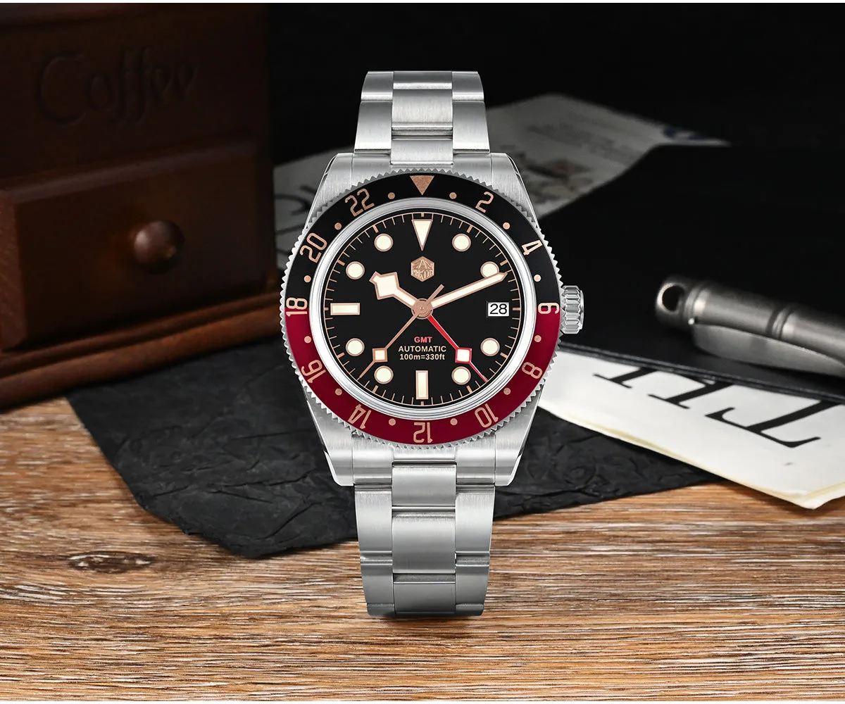 ★WeeklyDeal★San Martin NH34 BB58 GMT Watch SN0109 V2