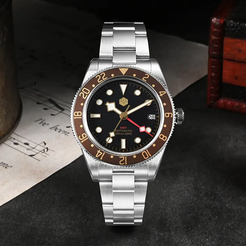 ★WeeklyDeal★San Martin NH34 BB58 GMT Watch SN0109 V2
