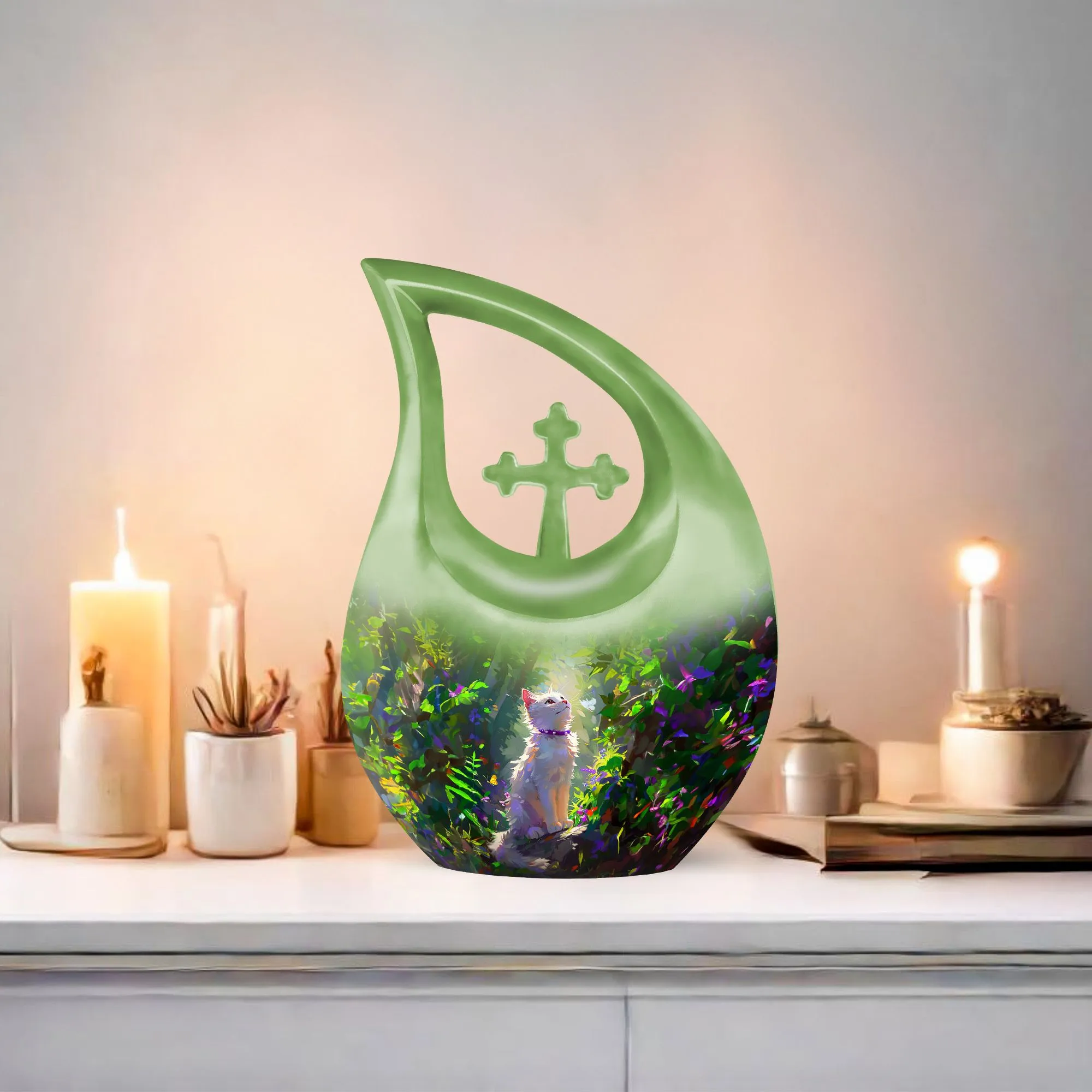 White Cat Urn - Premium Selection for Cherished Memories