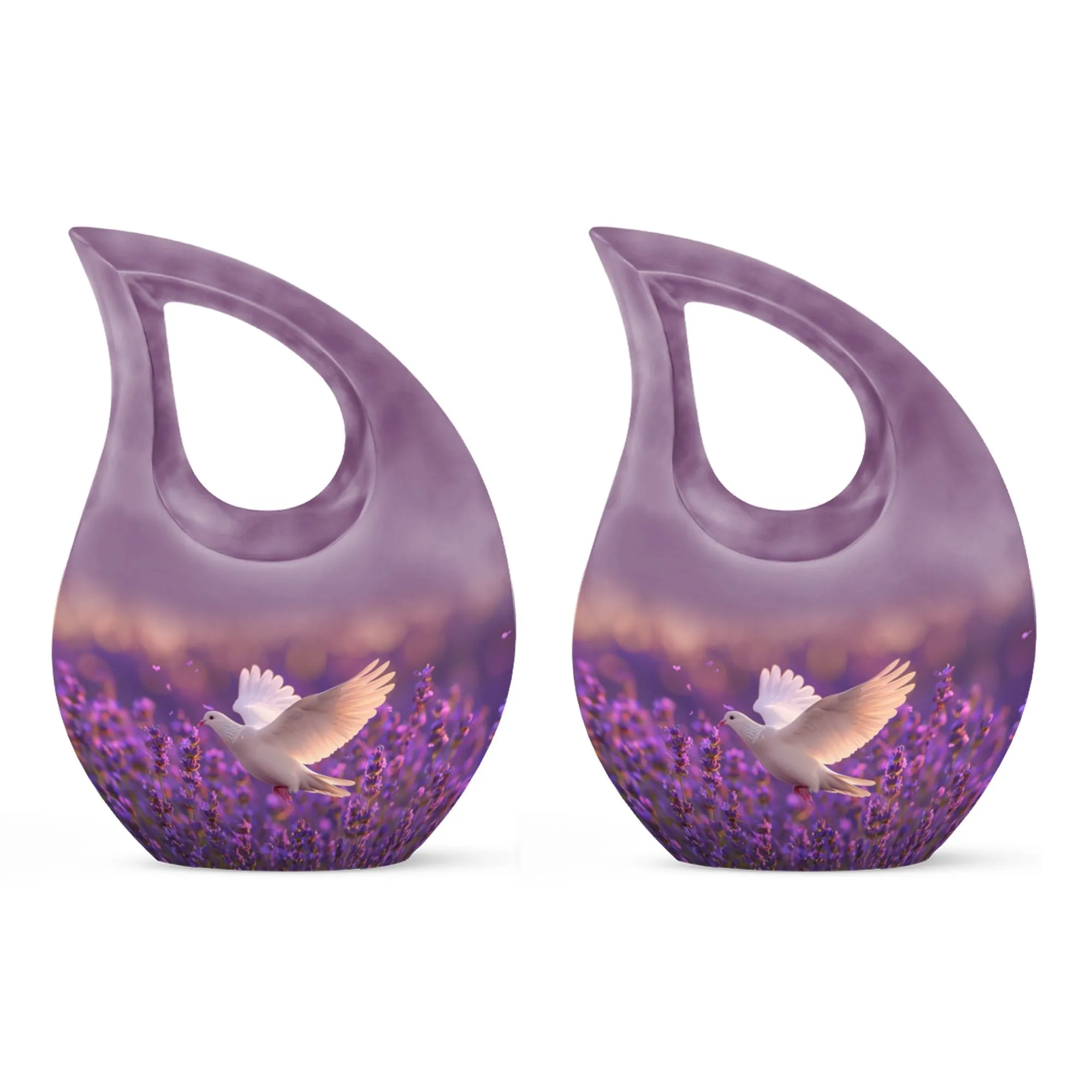 White Dove on Purple, Personalized Urn For Beloved Mom