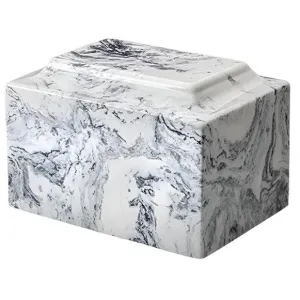 White w/Black Veins Cremation Urn