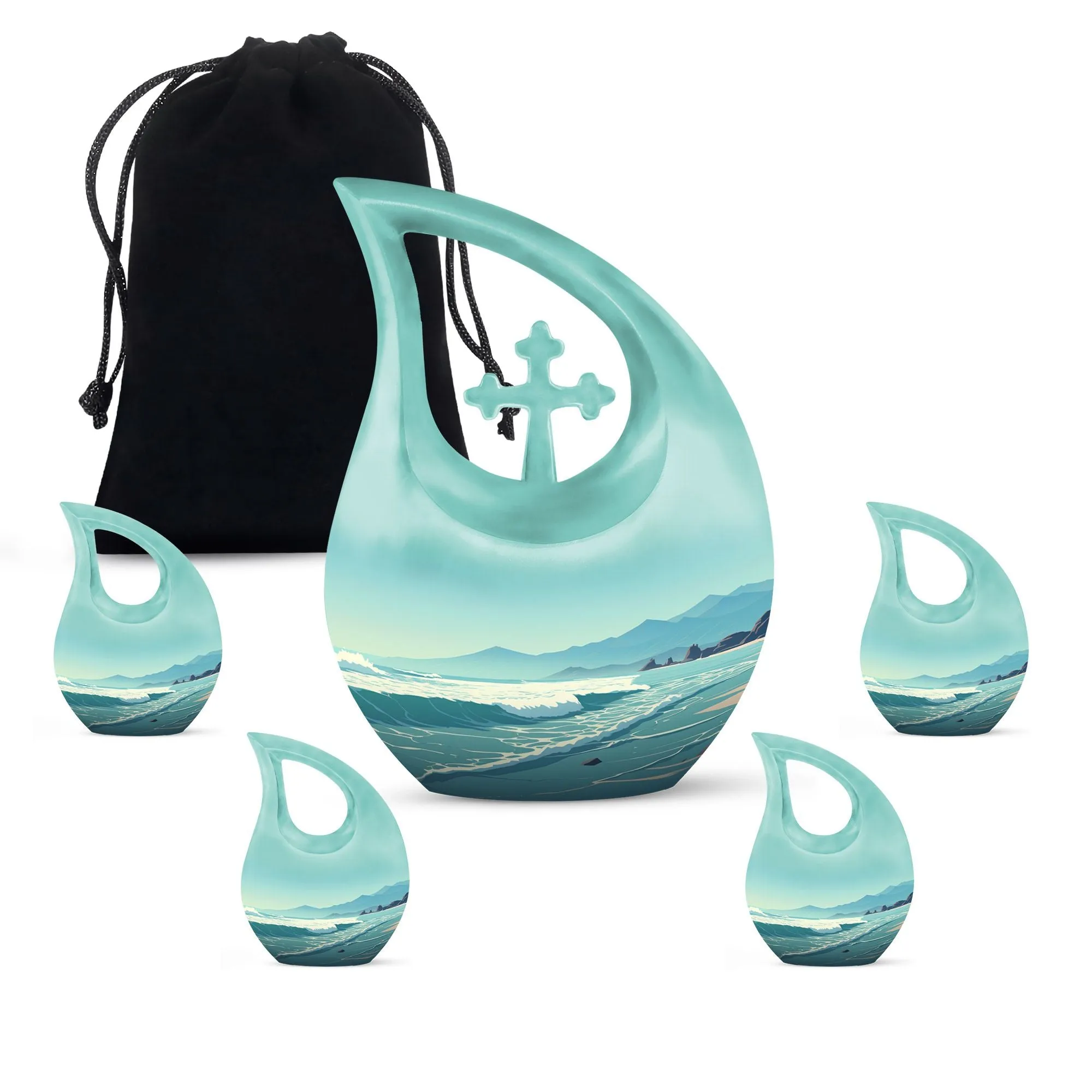 Wilderness Whisper Cross Drop Design Memorial Urn for Serene