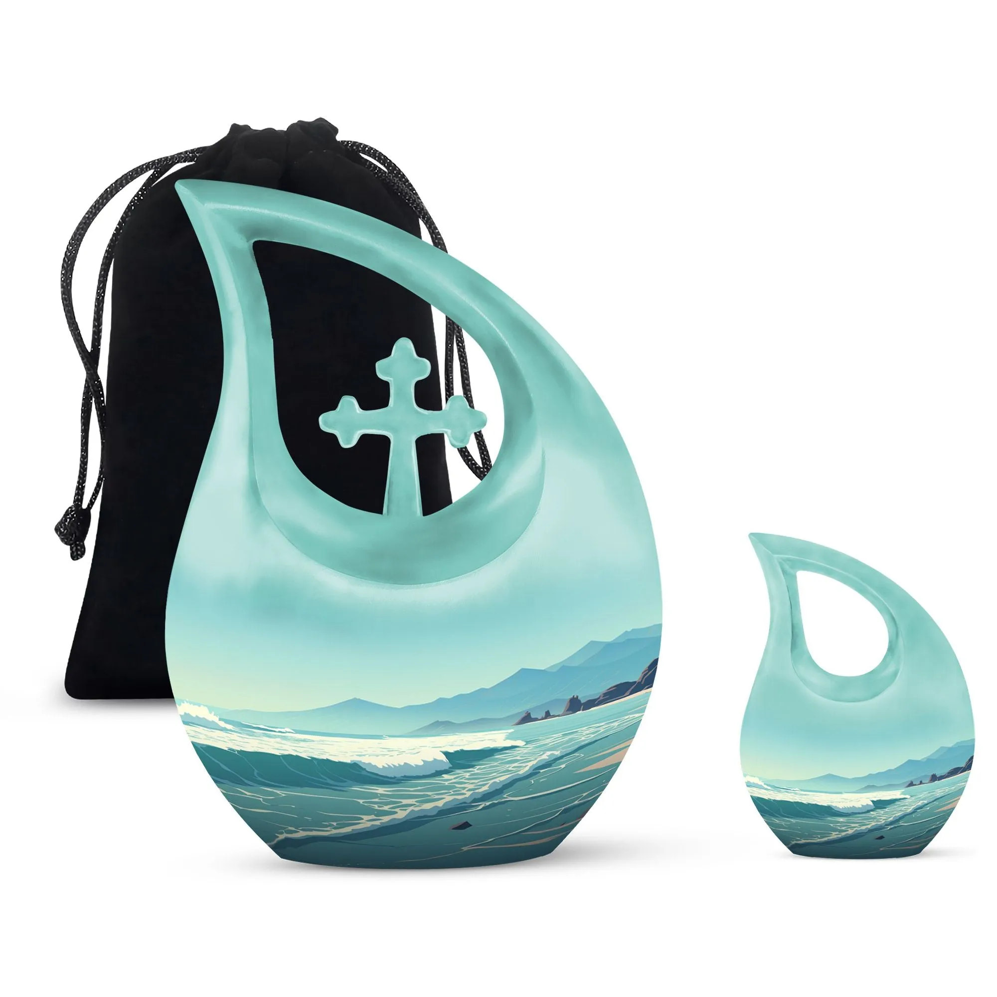 Wilderness Whisper Cross Drop Design Memorial Urn for Serene