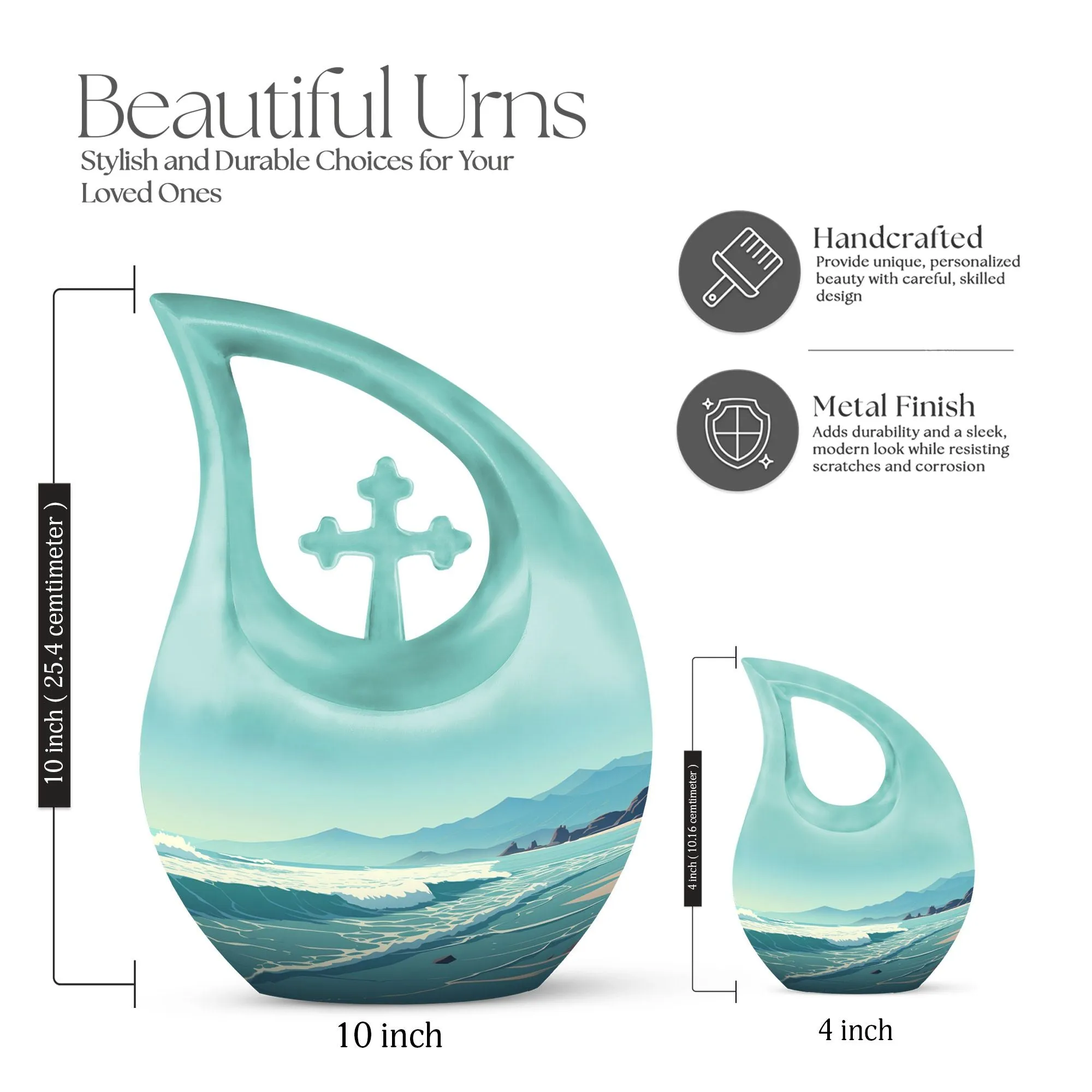 Wilderness Whisper Cross Drop Design Memorial Urn for Serene