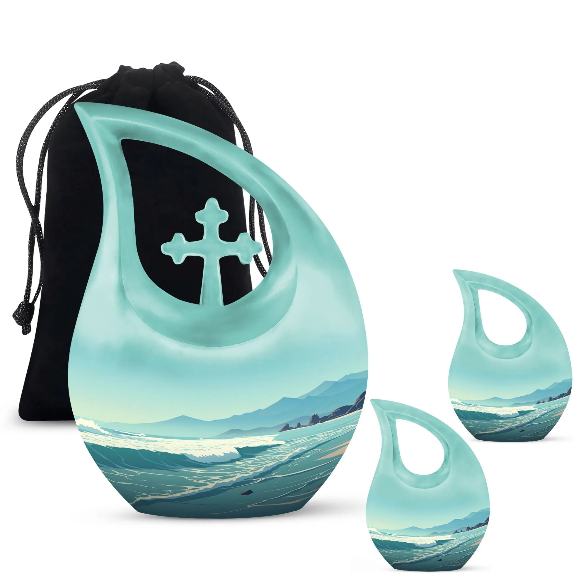 Wilderness Whisper Cross Drop Design Memorial Urn for Serene