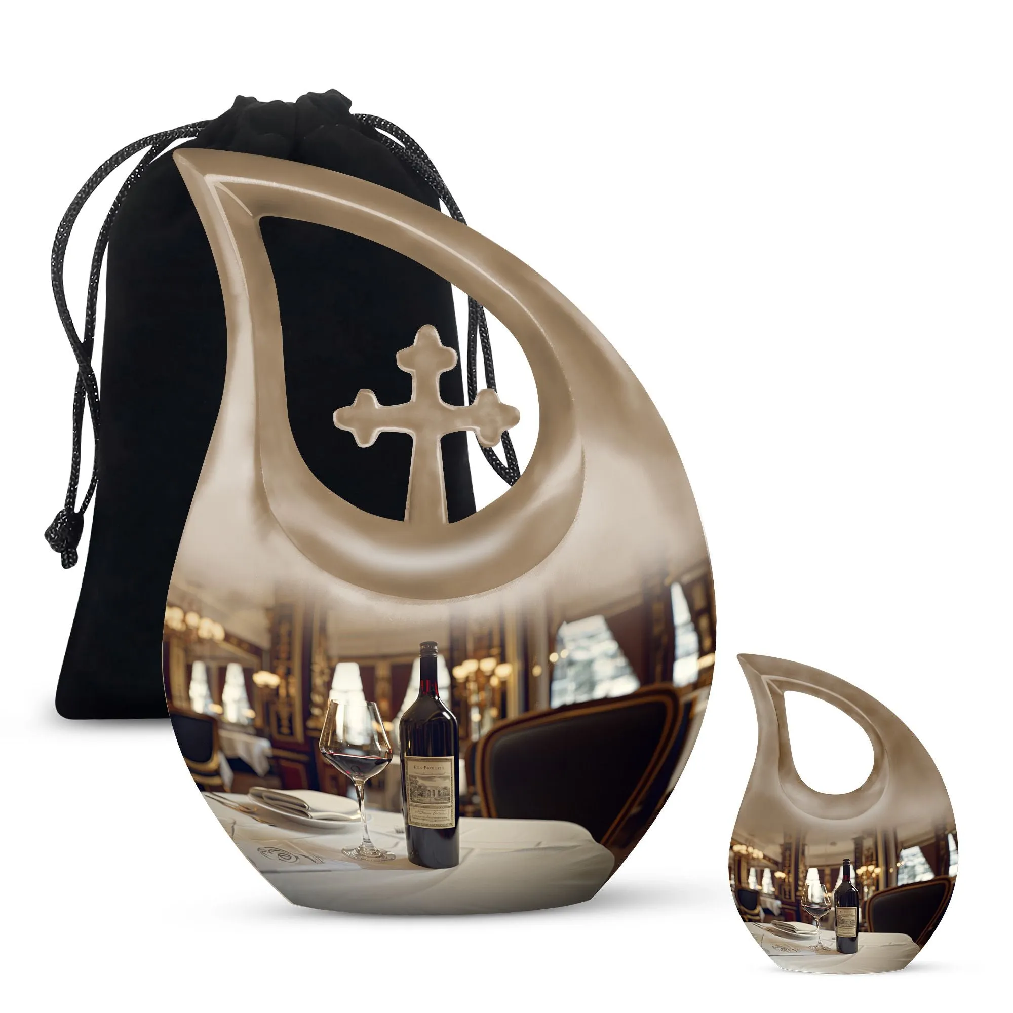 Wine-hued Memorial Urn: A Loving Remembrance for Departed Souls