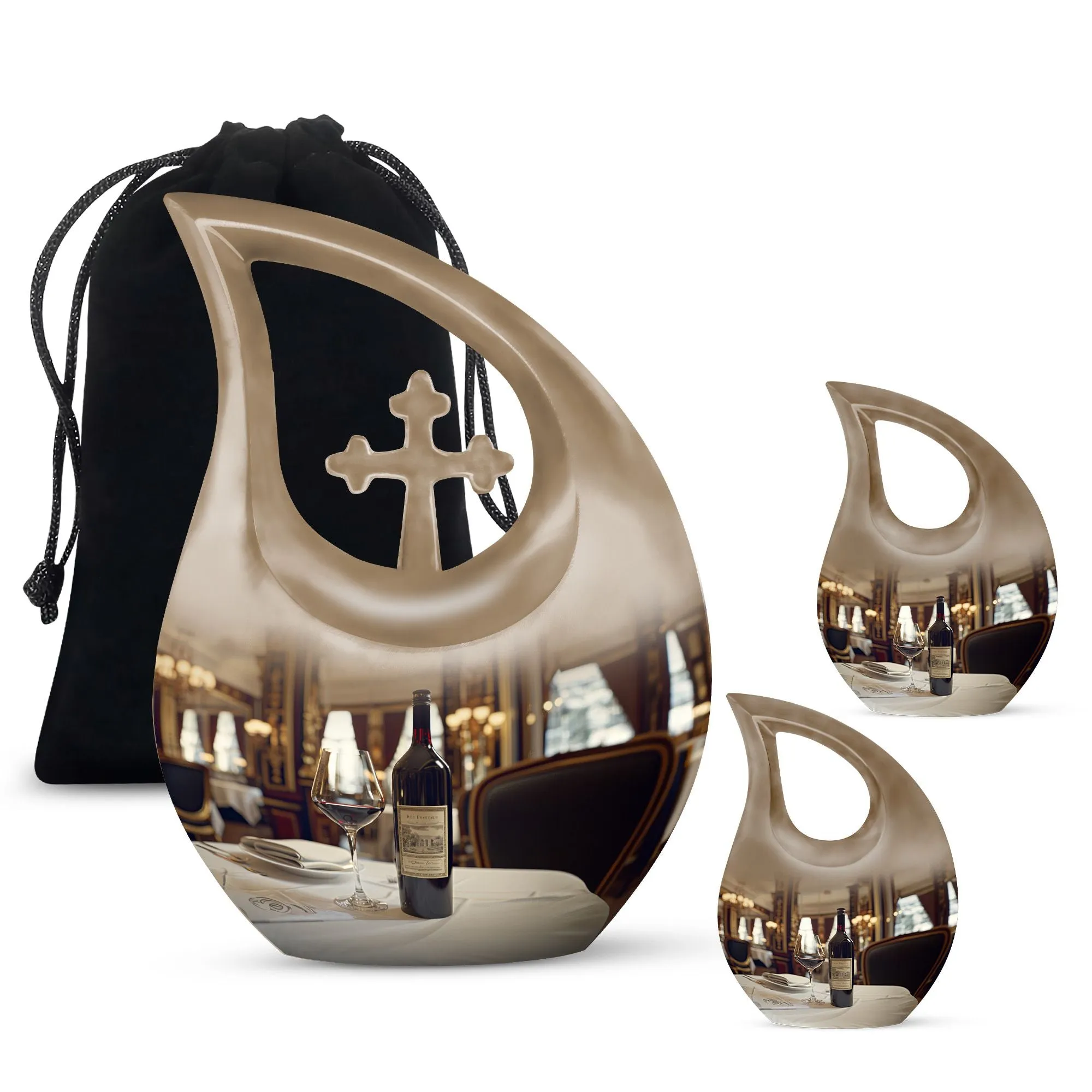 Wine-hued Memorial Urn: A Loving Remembrance for Departed Souls