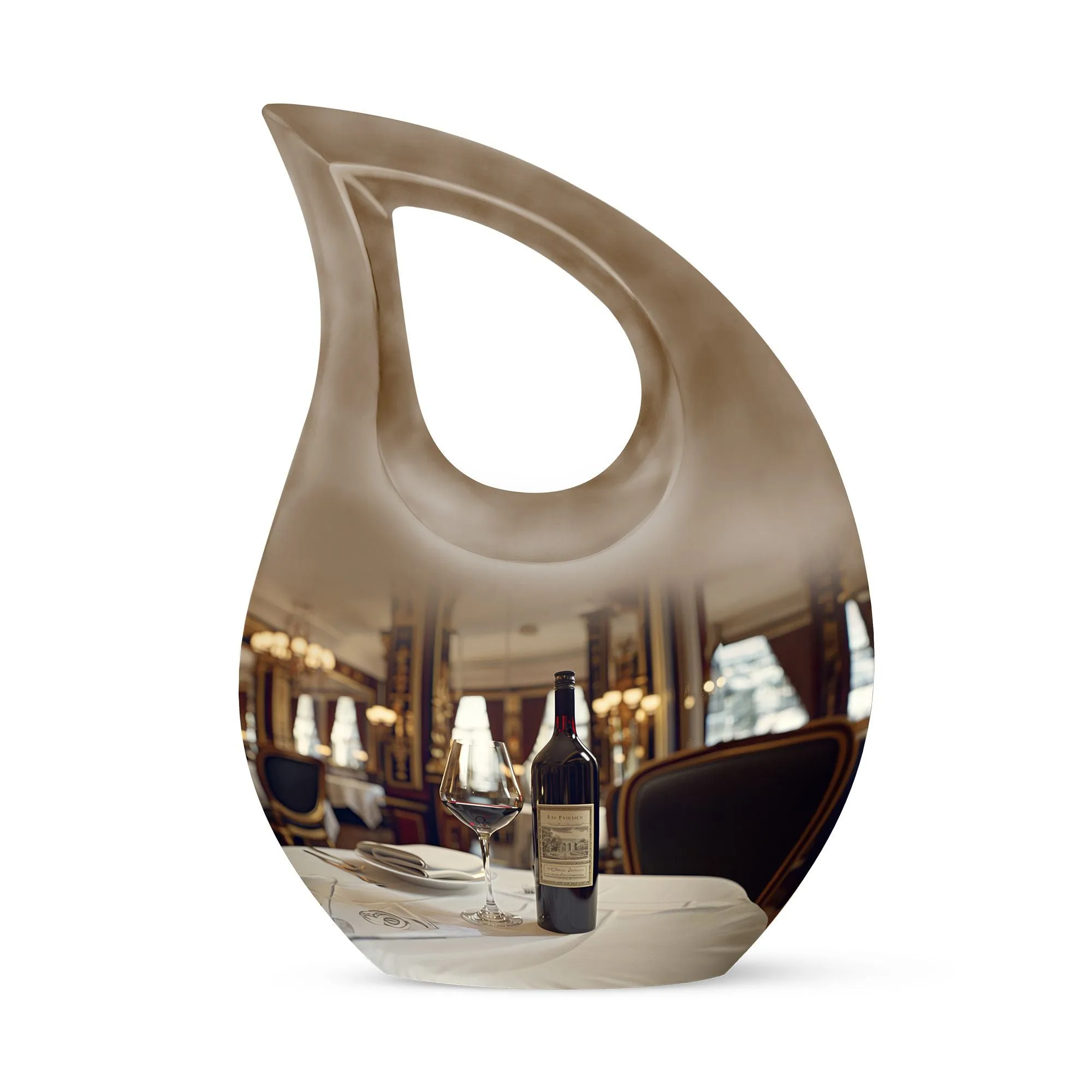 Wine-hued Memorial Urn: A Loving Remembrance for Departed Souls