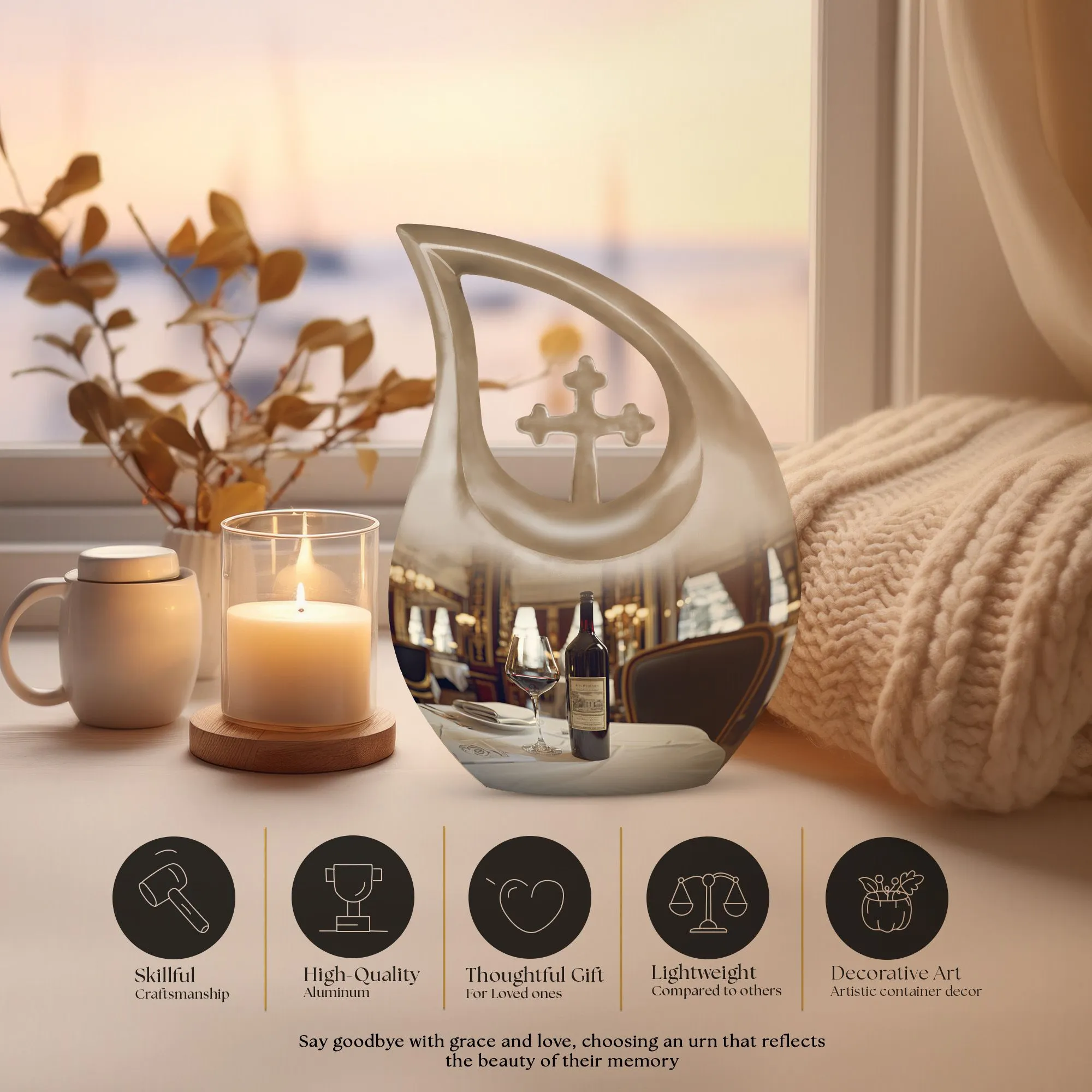 Wine-hued Memorial Urn: A Loving Remembrance for Departed Souls