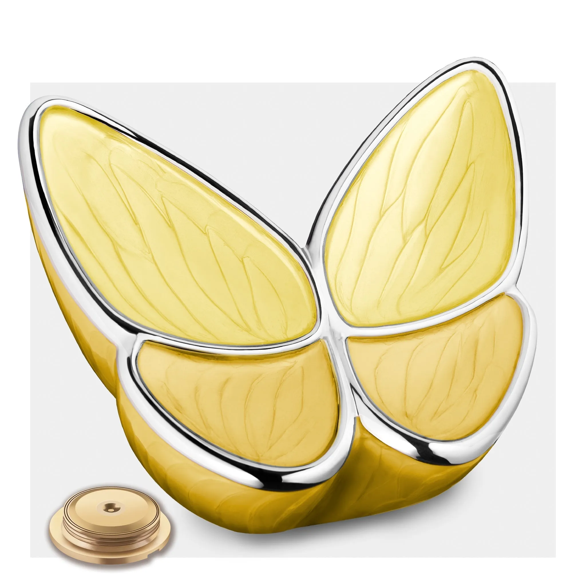 Wings of Hope Butterfly Cremation Urn in Pearl Yellow