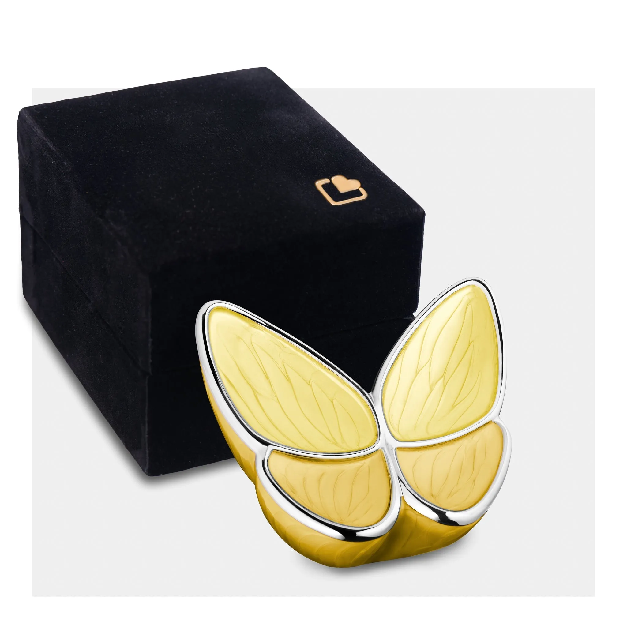Wings of Hope Butterfly Cremation Urn in Pearl Yellow